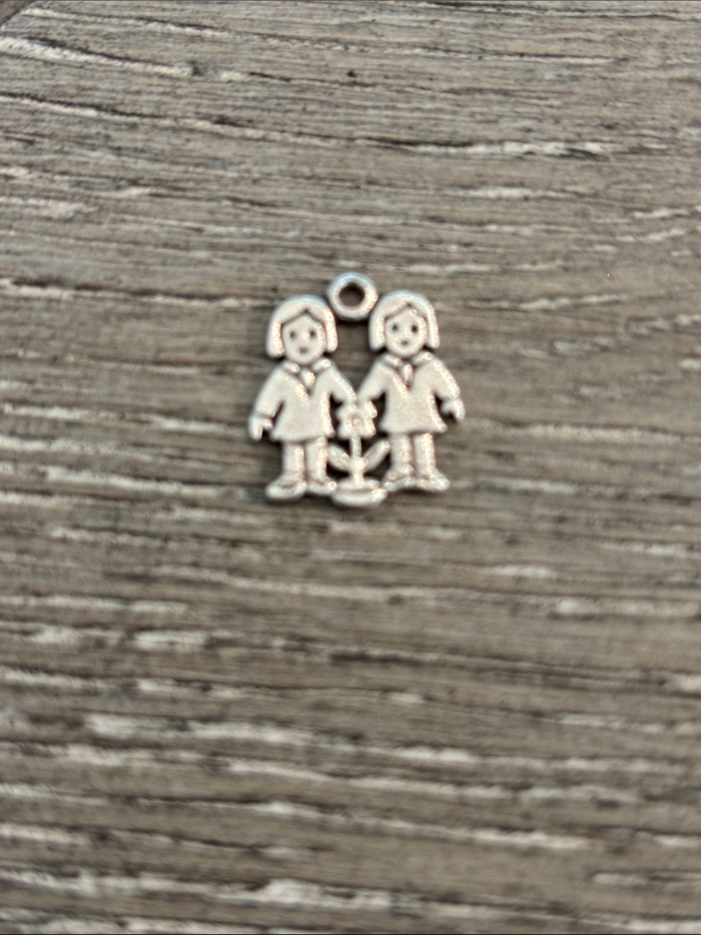 James Avery Silver Twin Girls Charm Pendant